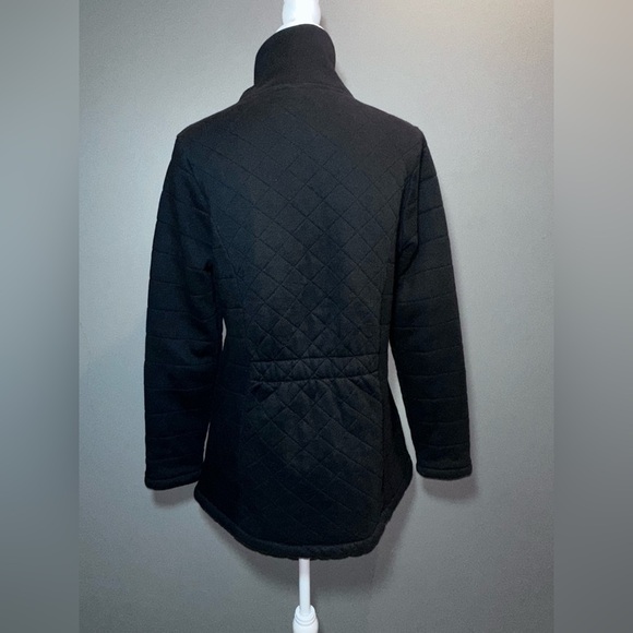 The North Face Quilted Fleece Jacket Women’s Large – Full Zip High Neck Black - Picture 3 of 12
